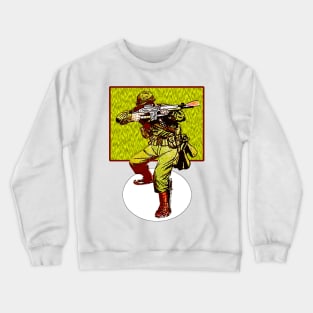 soldier in uniform shooting Crewneck Sweatshirt